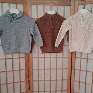 Old Navy Kids Sweater Trio - Gray, Brown, Cream